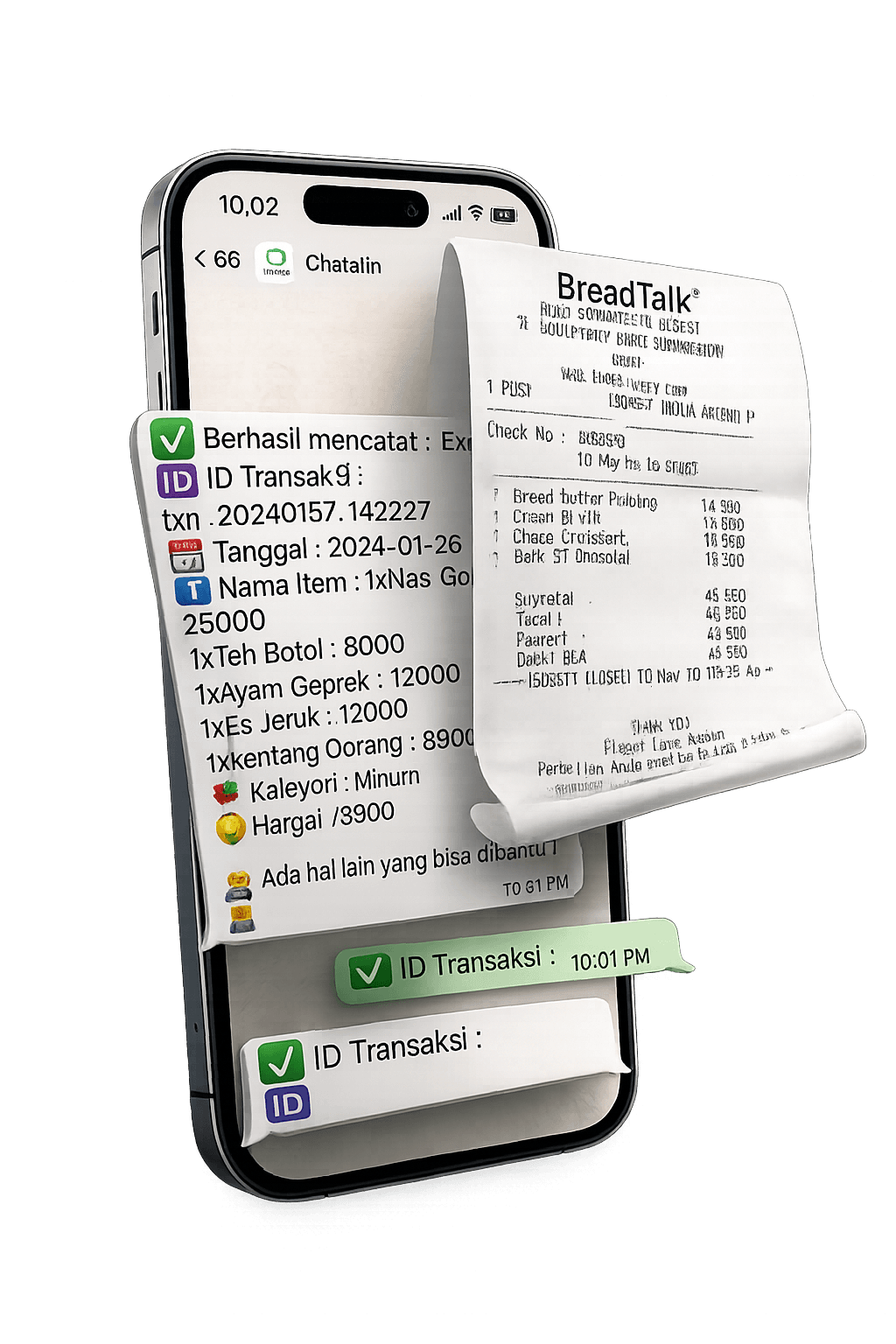 Illustration of Chatatin app on WhatsApp